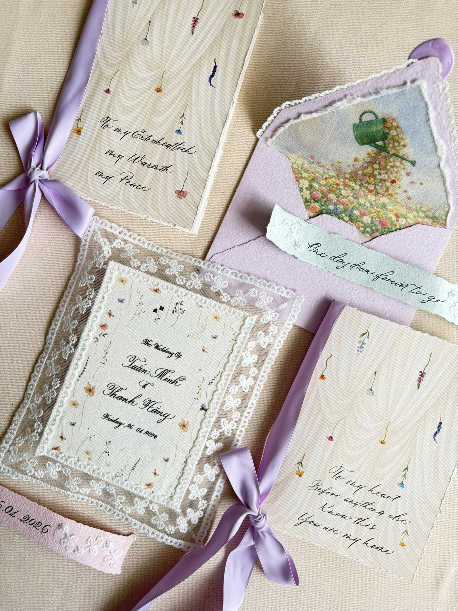 Wedding vow calligraphy